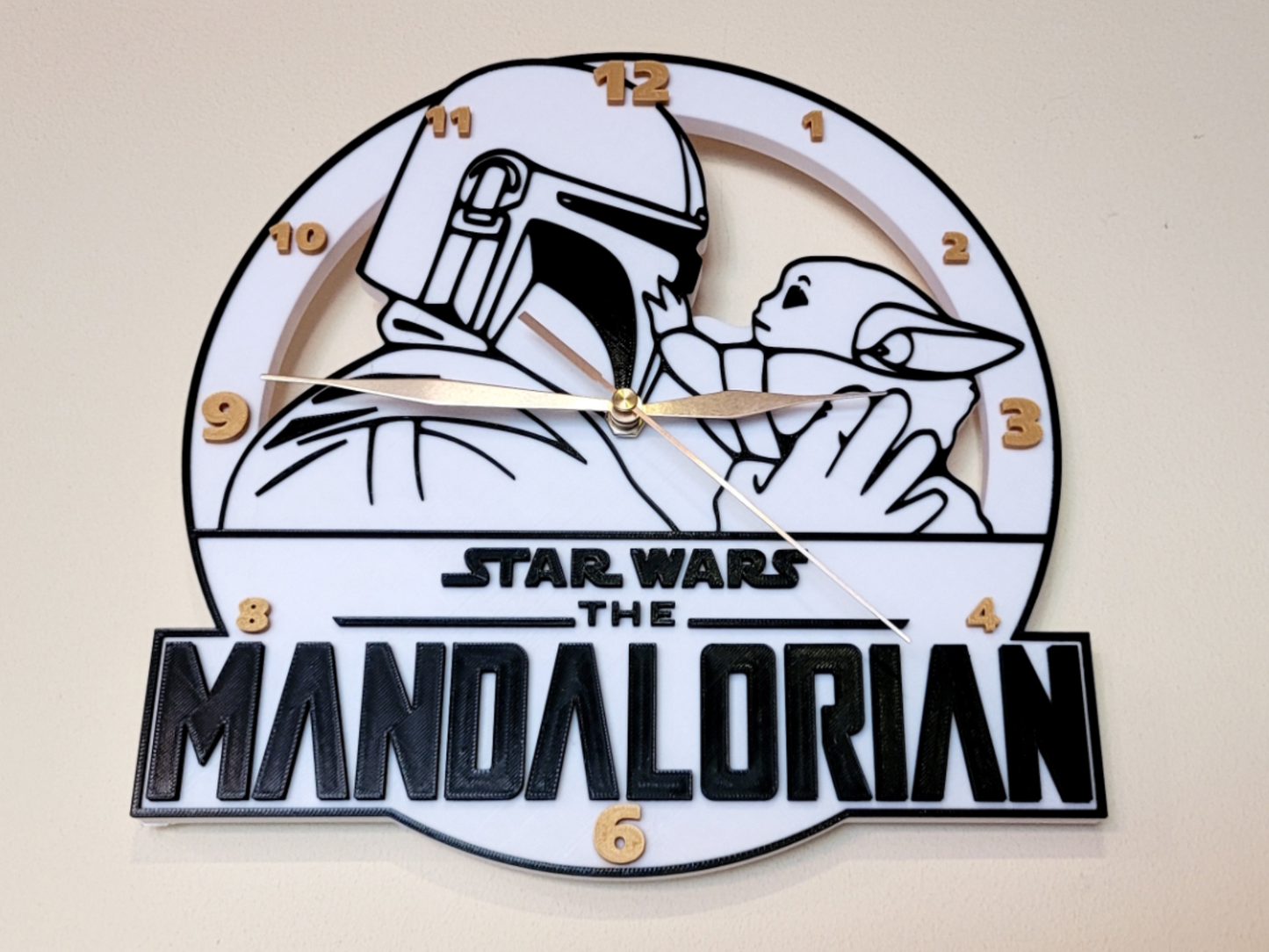 Reloj de Pared The Mandalorian Impreso en 3D 🌌⚔️