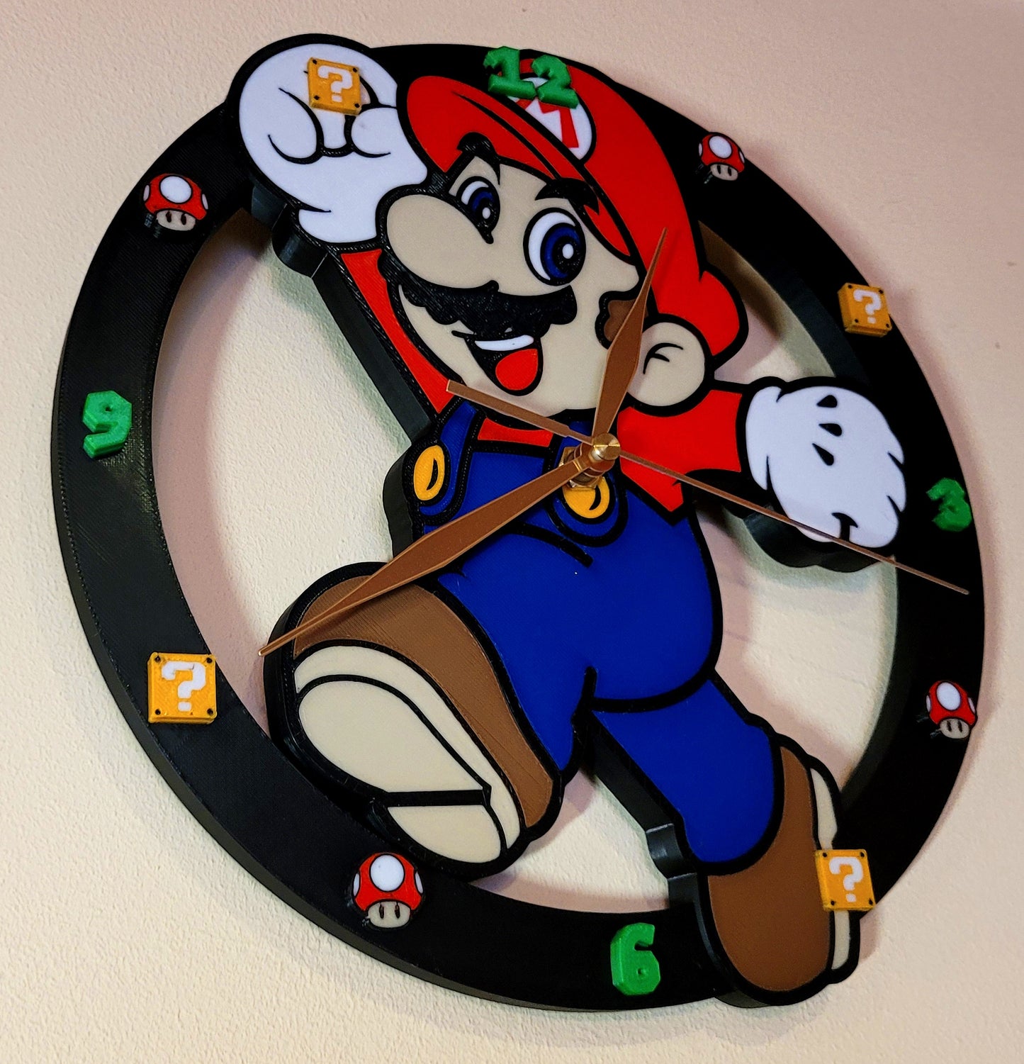 Reloj de Pared Mario Bros Impreso en 3D 🎮⭐