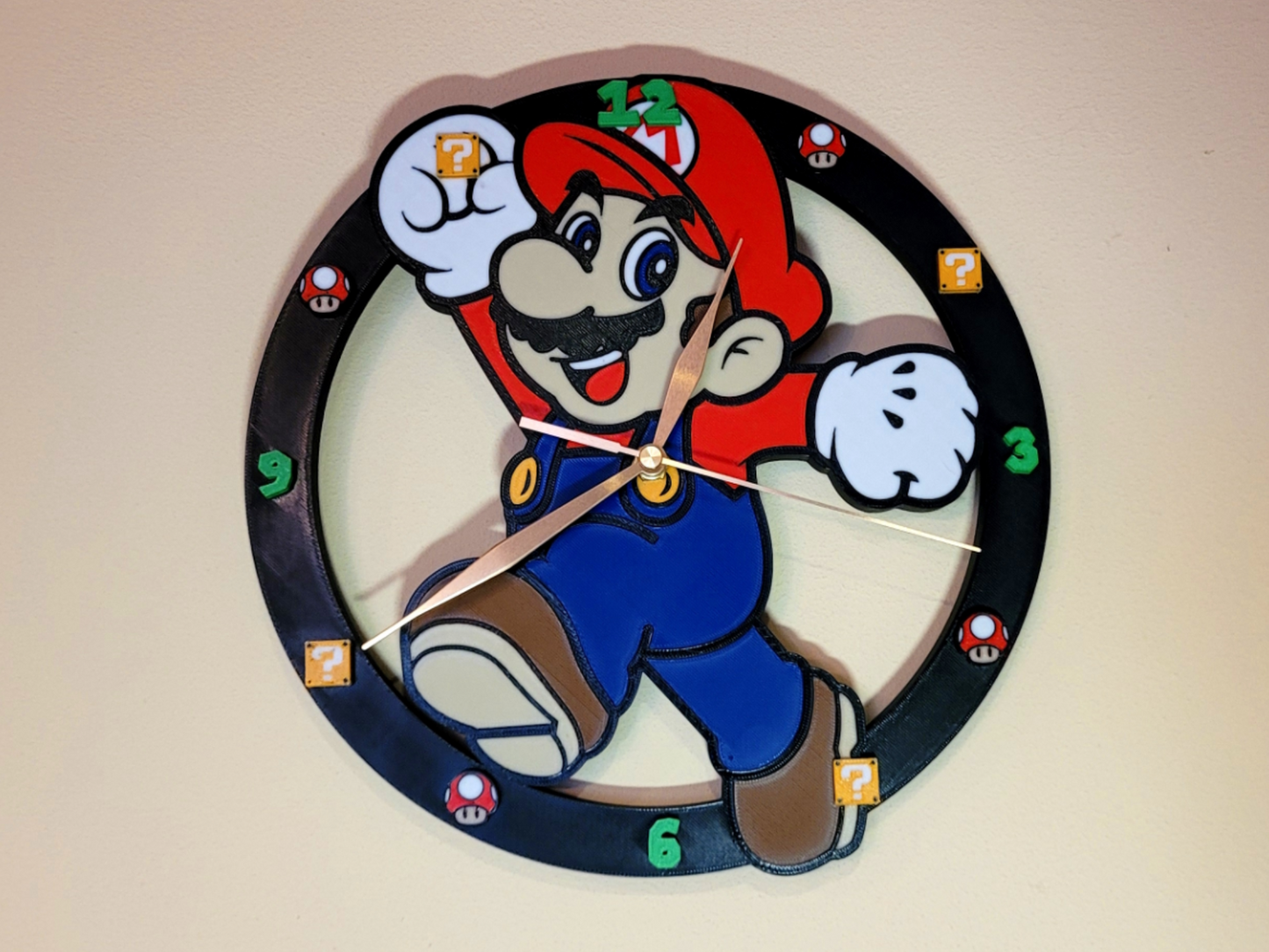 Reloj de Pared Mario Bros Impreso en 3D 🎮⭐