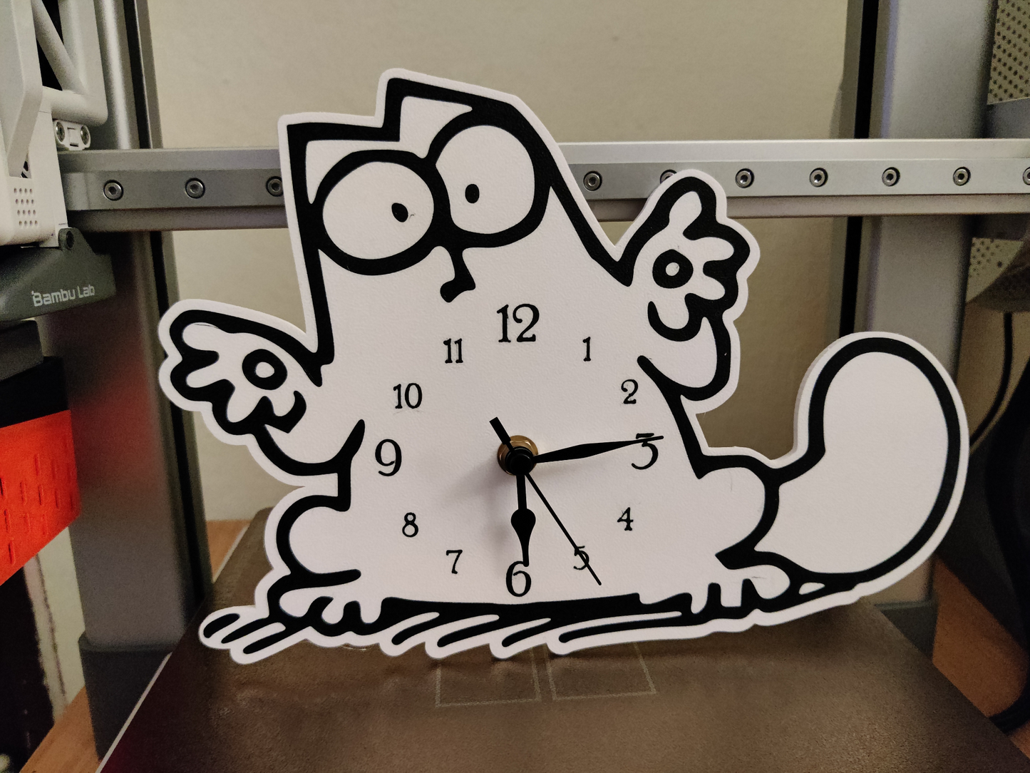 Reloj de Pared Simon Gato Impreso en 3D 🐾⏰