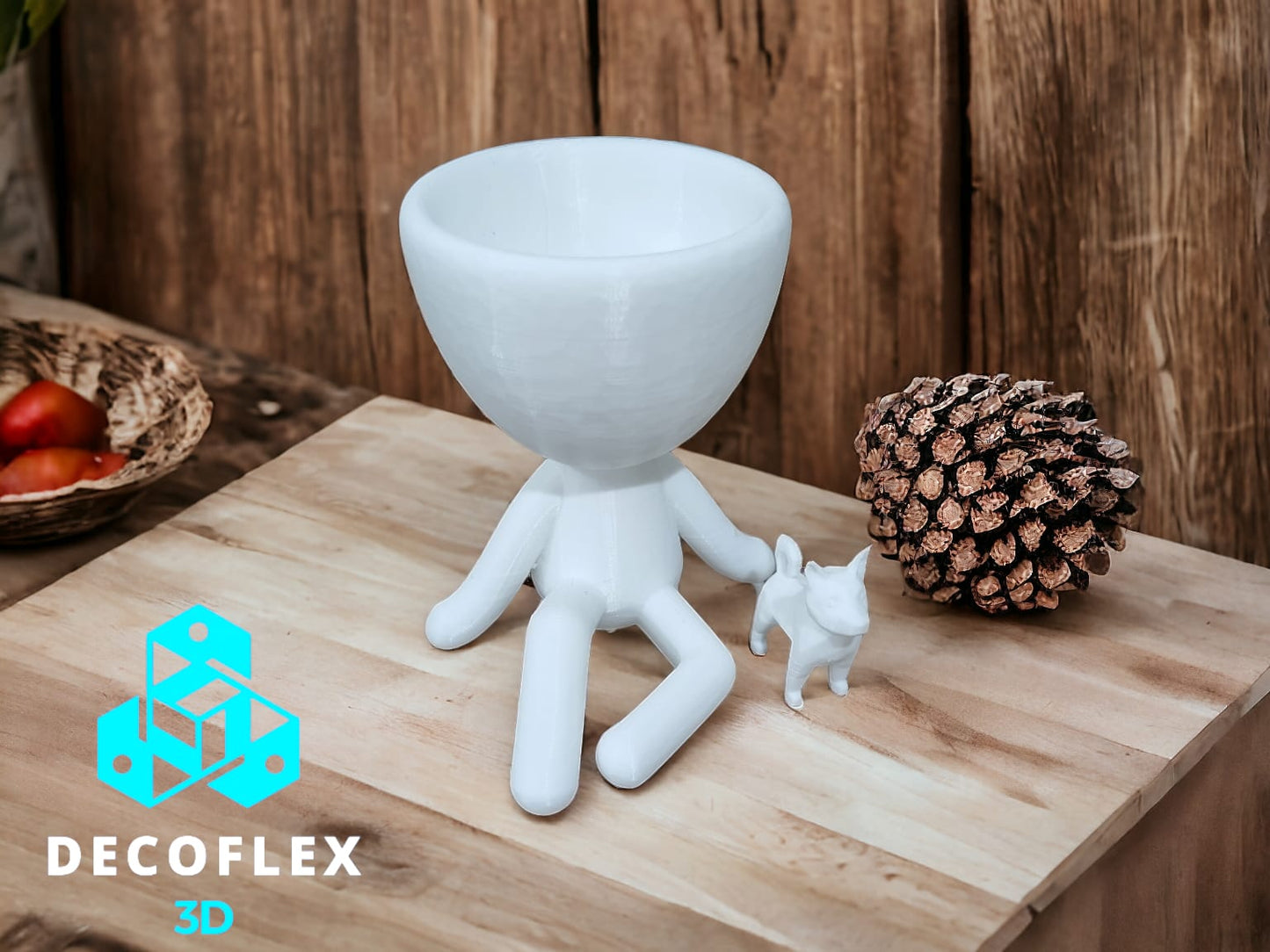 Maceta Decorativa DecoFlexito Sentado con Perro