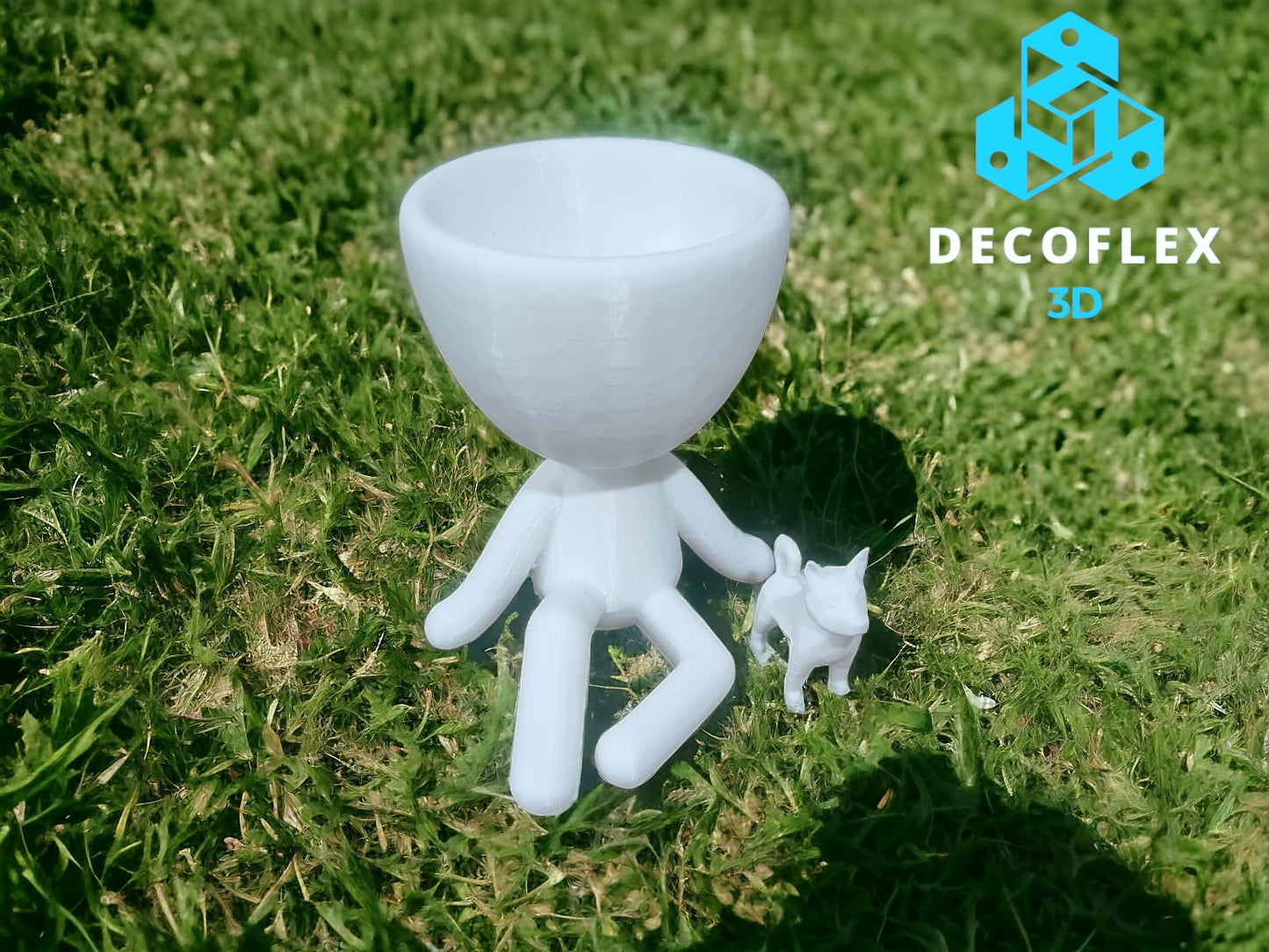 Maceta Decorativa DecoFlexito Sentado con Perro