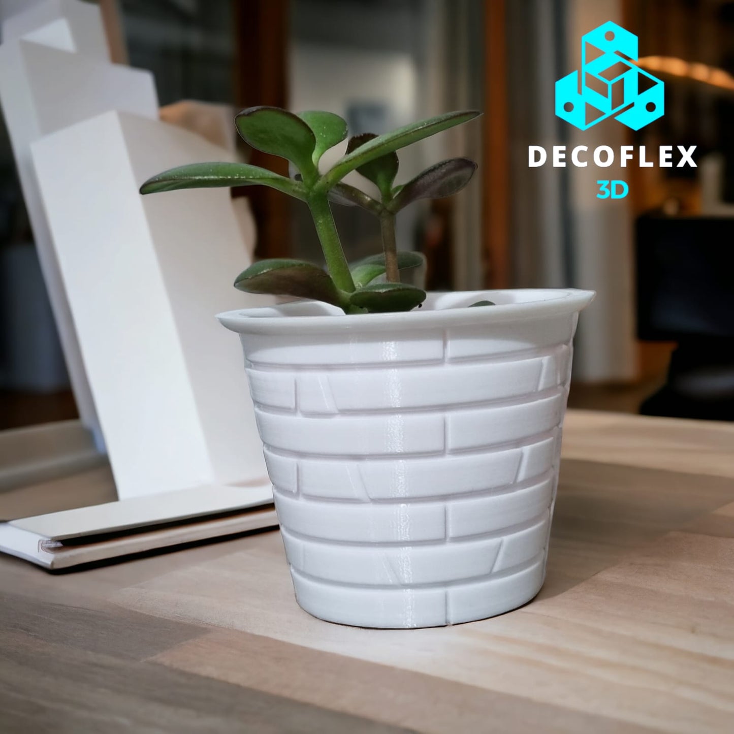 Maceta Decorativa DexoFlecito Con Efecto Ladrillo