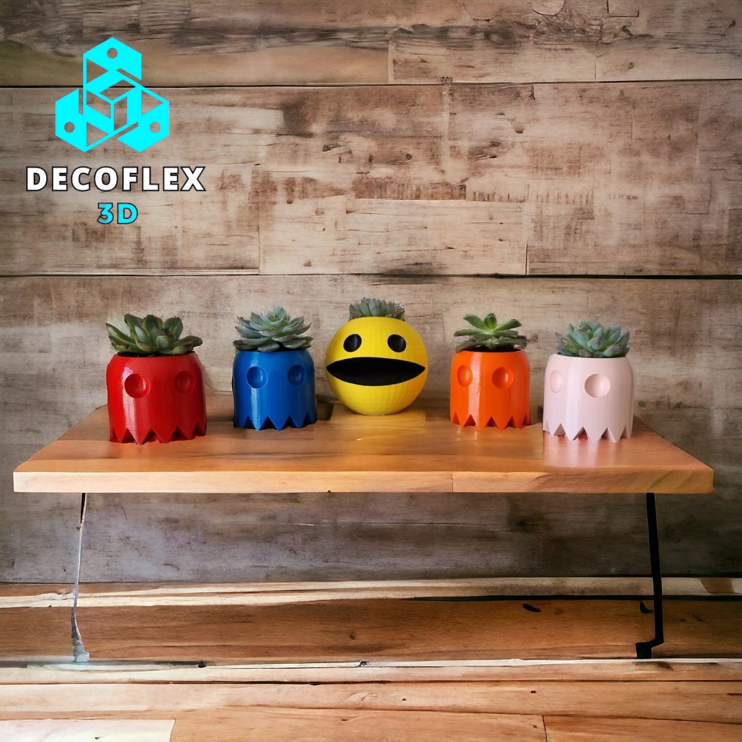 Maceta Decorativa DecoFlexito Combo Pacman con Fantasmas