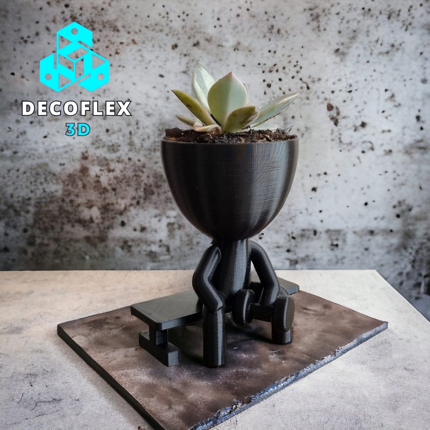 Maceta Decorativa DecoFlexito Entrenando Gym Mancuerna