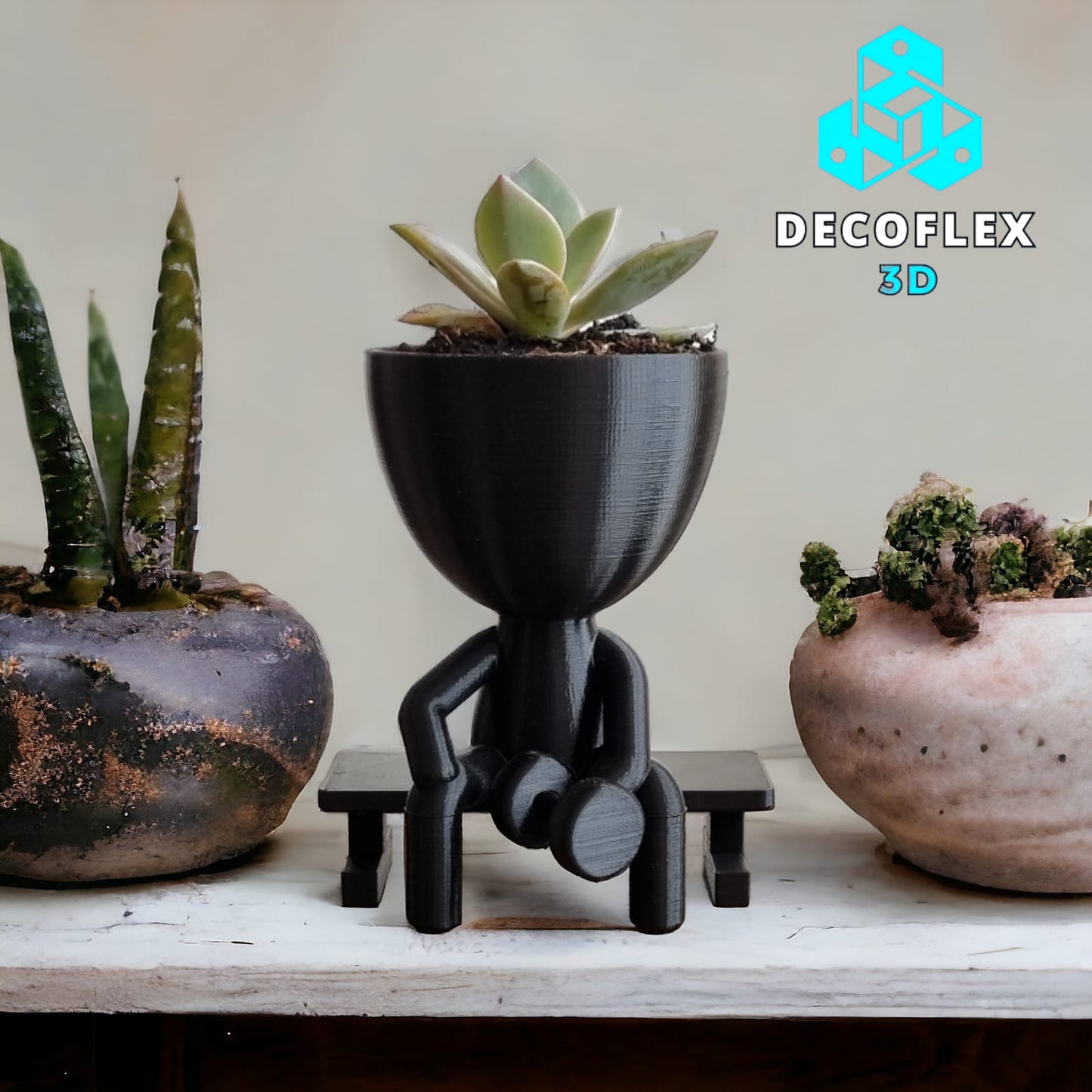 Maceta Decorativa DecoFlexito Entrenando Gym Mancuerna