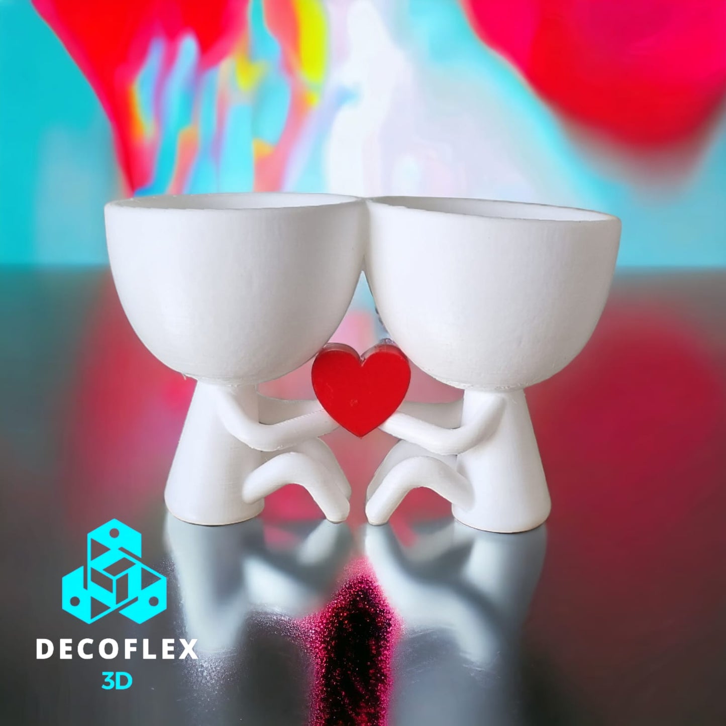 Maceta Decorativa DecoFlexito Pareja con Corazon
