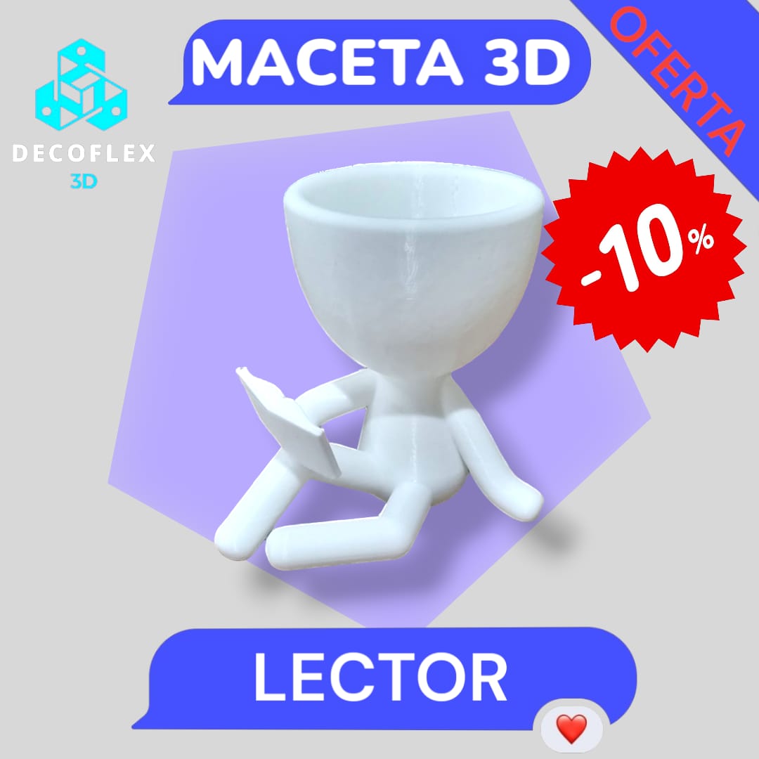 Maceta Decorativa DecoFlexito Lector Sentado