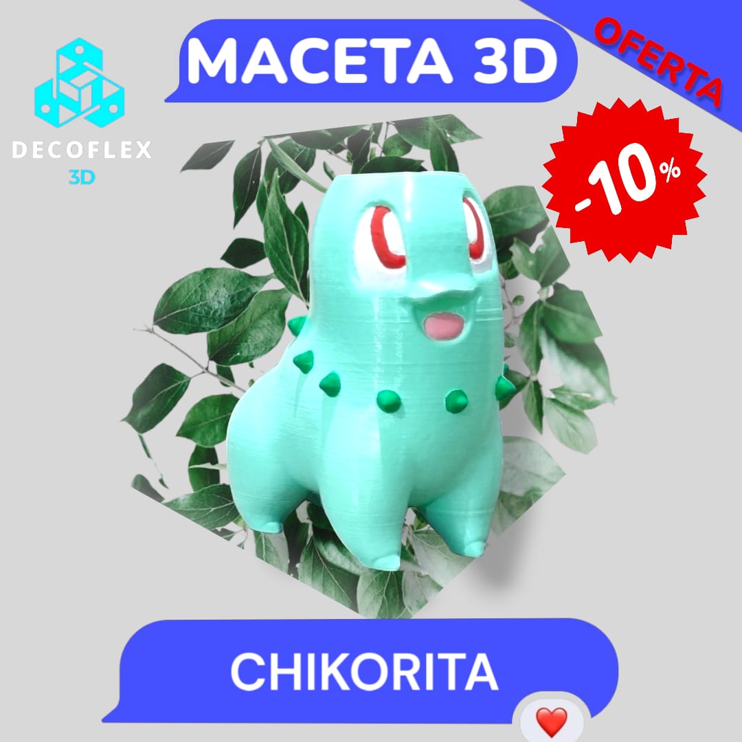 Maceta Decorativa DecoFlexito Chikorita Pokemon
