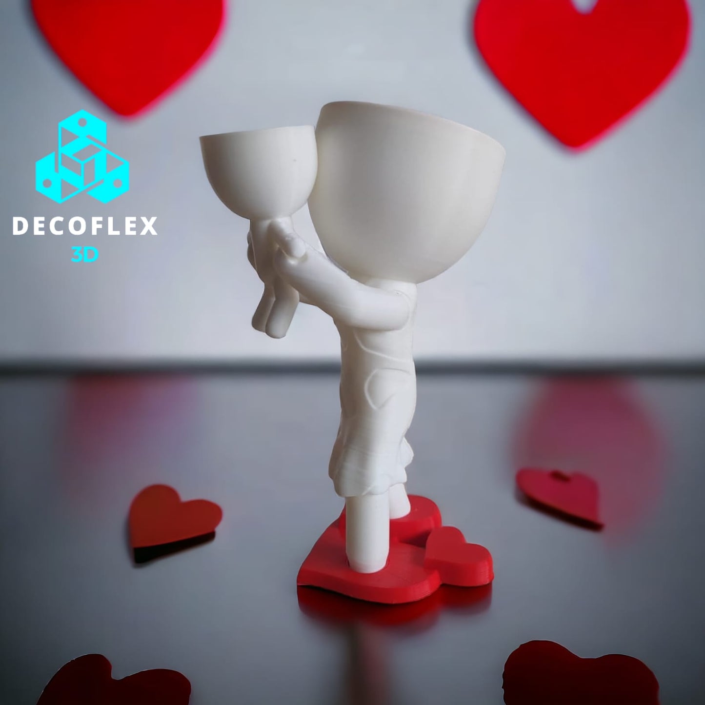 Maceta Decorativa DecoFlexito Madre e Hijo y Base Corazon