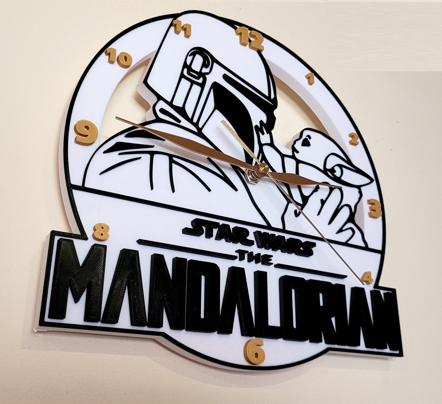 Reloj de Pared The Mandalorian Impreso en 3D 🌌⚔️