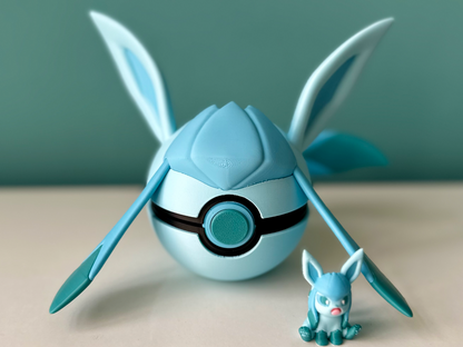 Pokebolas Eevee y Evoluciones + Pokemon + Base fija