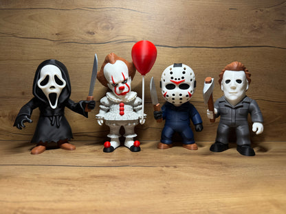 Pennywise, Jason, Ghostface,  Michael Myers - Figuras 3D Halloween
