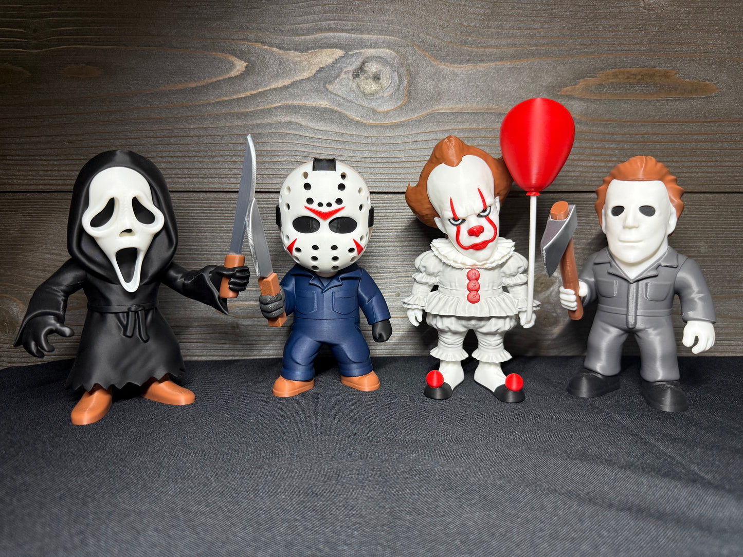 Pennywise, Jason, Ghostface,  Michael Myers - Figuras 3D Halloween