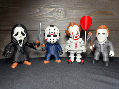 Pennywise, Jason, Ghostface,  Michael Myers - Figuras 3D Halloween