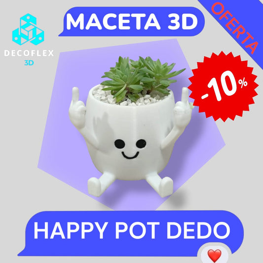 Maceta Decorativa DecoFlexito Happy Pot Dedo Alzado