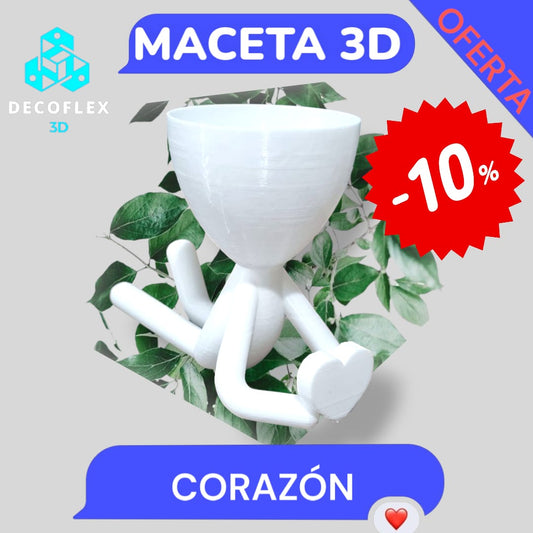 Maceta Decorativa DecoFlexito Acostado con Corazon