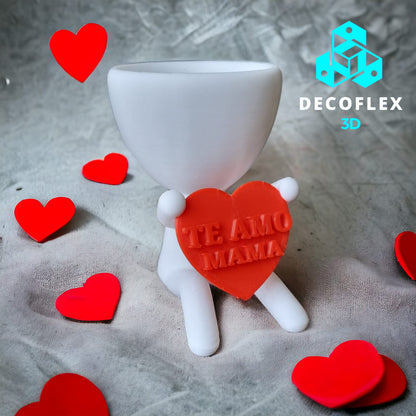 Maceta Decorativa DecoFlexito Sentado con Corazon (Mensaje Personalizado)