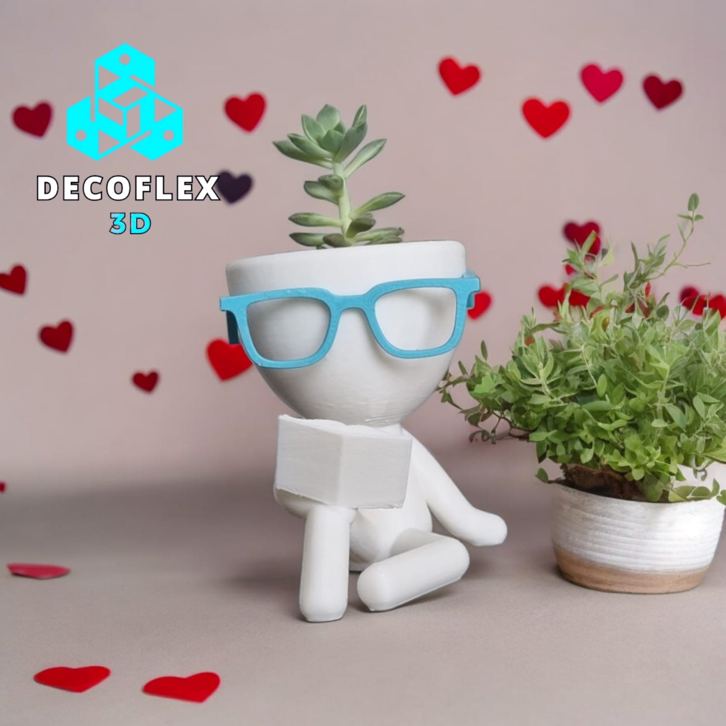 Maceta Decorativa DecoFlexito Lector con Gafas