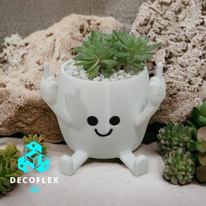 Maceta Decorativa DecoFlexito Happy Pot Dedo Alzado