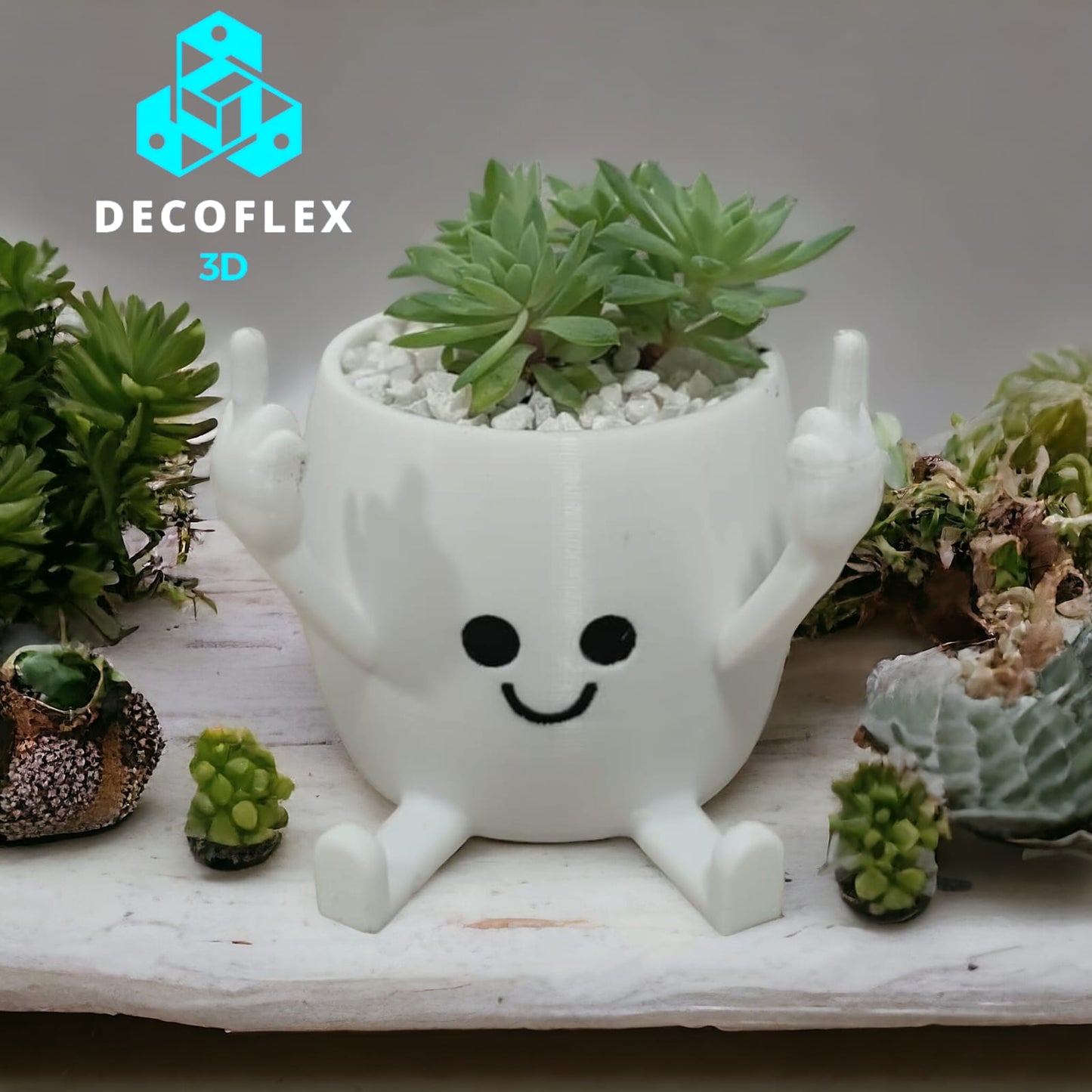 Maceta Decorativa DecoFlexito Happy Pot Dedo Alzado