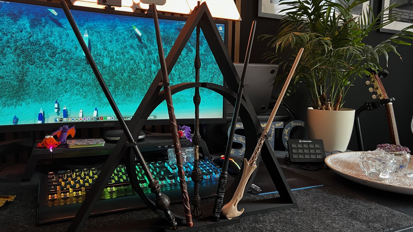 Harry Potter Soporte + 5 Varitas - Reliquias de la Muerte